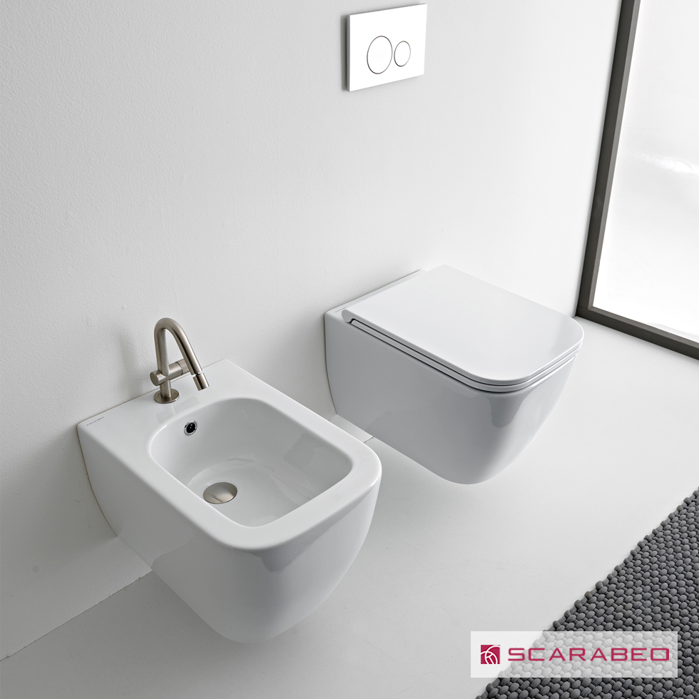 Hanging basin TEOREMA clean-flush with removable cover Slim Soft